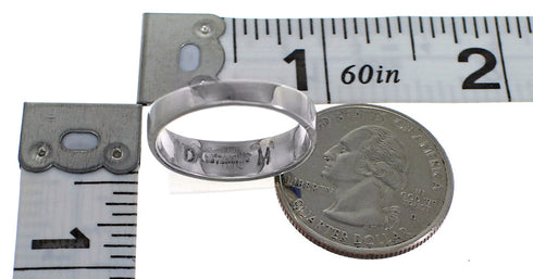 Genuine Sterling Silver Southwestern Multicolor Inlay Jewelry Ring Size 5-1/4 QX75287